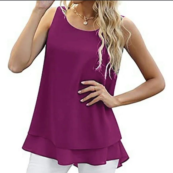 Ricki's Purple Scoop Neck Sleeveless Tank Top - Picture 1 of 3